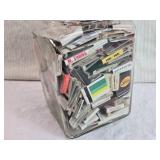 Vintage Matchbook Collection in 10" Square Glass Jar