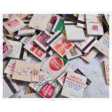 Vintage Matchbook Collection in 10" Square Glass Jar