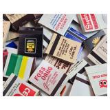 Vintage Matchbook Collection in 10" Square Glass Jar