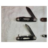 Vintage Pocket Knives Collection with Leather Sheath - Kamp King and Others