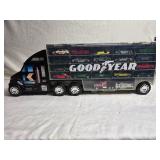 Redbox Goodyear Toy Semi-Truck Hot Wheels / Matchbox Cars Case filled with Cars