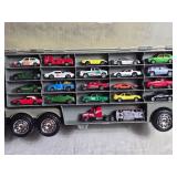 Redbox Goodyear Toy Semi-Truck Hot Wheels / Matchbox Cars Case filled with Cars
