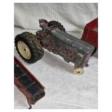 Vintage Farm Toys with Tractor, Wagons, and Conveyor - International, John Deere