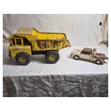 Tonka Yellow Dump Truck and White Nylint Tow Truck