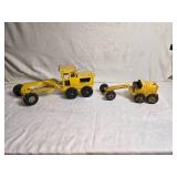 Pair of Vintage Yellow Tonka Construction Graders