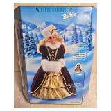 1996 Special Edition Holiday Barbie Doll in Burgundy and Gold Dress