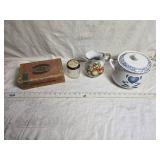 Pitcher, Soup Tureen, and Harvester Cigar Box