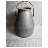 Antique Galvanized Metal Milk Jug with Handle