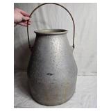 Antique Galvanized Metal Milk Jug with Handle
