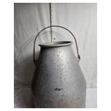 Antique Galvanized Metal Milk Jug with Handle