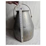 Antique Galvanized Metal Milk Jug with Handle