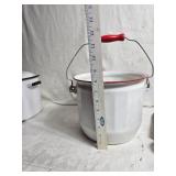 Variety of Enamelware and Wooden Pestles