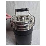 Vintage Hot-Cold Metal Insulated Canister with Lid and Handle