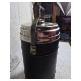 Vintage Hot-Cold Metal Insulated Canister with Lid and Handle