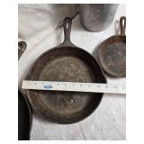 Cast Iron Skillets and Milk Can