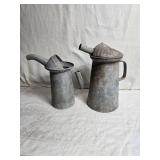 Pair of Vintage Galvanized Oil Cans