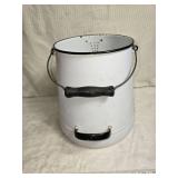 Set of 3 Vintage Enamelware Coffee Pots with Lids