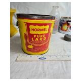 Assorted Cans, Jar, and Yellow Handle Holder - Including Hormel Pure Lard