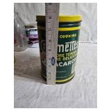 Assorted Cans, Jar, and Yellow Handle Holder - Including Hormel Pure Lard