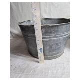 Galvanized Metal Bucket and Small Milk Can