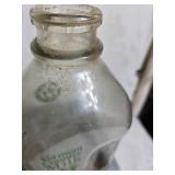 Vermont Country Milk Glass Bottle with Wire Carrier and Stand