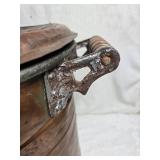 Antique Copper Wash Tub with Lid and Handles