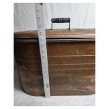 Antique Copper Wash Tub with Lid and Handles