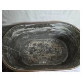 Antique Copper Wash Tub with Lid and Handles