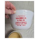 Mixing Bowls with Advertising including Watt Oven Ware with Apple Design - 