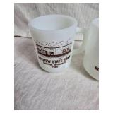 Belview State Bank Commemorative Milk Glass Mugs