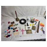 Mixed Lot Including Bell, Artistry Booklet, and Various Toys