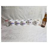 Commemorative Mugs and 1 A&W Root Beer Bottle