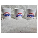 Commemorative Mugs and 1 A&W Root Beer Bottle