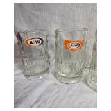 A&W Root Beer Glass Mugs with Logo