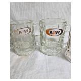 A&W Root Beer Glass Mugs with Logo