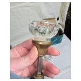 Vintage Glass and Porcelain Door Knobs and Vintage Hinges