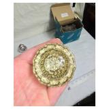 Vintage Glass and Porcelain Door Knobs and Vintage Hinges