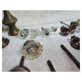 Vintage Glass and Porcelain Door Knobs and Vintage Hinges
