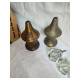 Vintage Glass and Porcelain Door Knobs and Vintage Hinges