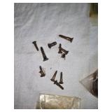 Vintage Glass and Porcelain Door Knobs and Vintage Hinges