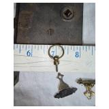 Vintage Glass and Porcelain Door Knobs and Vintage Hinges