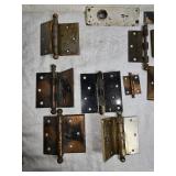 Vintage Glass and Porcelain Door Knobs and Vintage Hinges