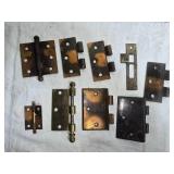 Vintage Glass and Porcelain Door Knobs and Vintage Hinges