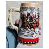 Budweiser Collectible Glass Set with 1988 Clydesdale Stein