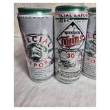 Six-Pack of Special Export and Minnesota Twins Collectible Beer Cans