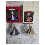 Hallmark Keepsake Barbie Ornaments - Millennium Princess & Holiday Barbie