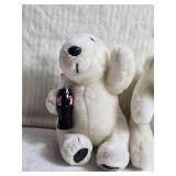 Coca-Cola Collectible Plush Polar Bears and Santa Ornament Set