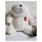 Coca-Cola Collectible Plush Polar Bears and Santa Ornament Set