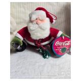 Coca-Cola Collectible Plush Polar Bears and Santa Ornament Set