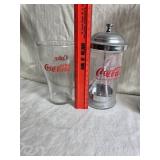 Coca-Cola Vintage Drinking Glasses and Straw Dispenser